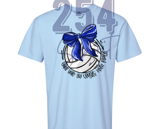 ENTER HIS COURTS WITH PRAISE VOLLEYBALL TEE