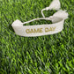 White and Gold Embroidered Game Day Bracelet