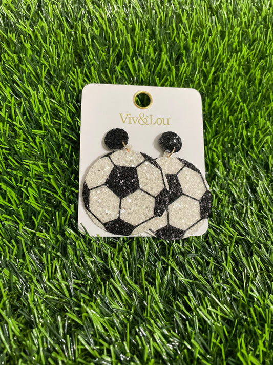 Sparkly Soccer Earrings