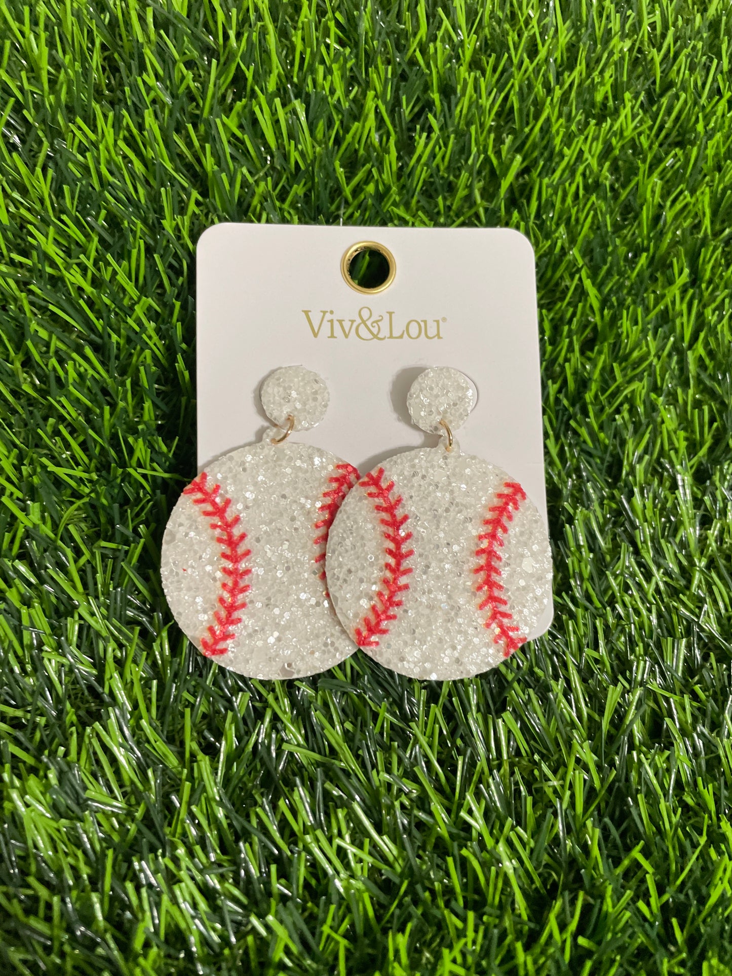 Sparkly Baseball Earrings